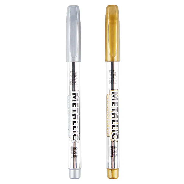 Business Pens New Product Design Gold/silver Paint Marking Pen Sign Creative 1.5mm Metal Marking Pen