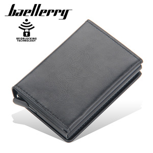 Baellerry Men's Aluminum Magnetic Card Holder Black 4 Inch <b>RFID</b> <b>Blocking</b> Credit Card <b>Wallet</b> Multi Slot Elastic Design - Product Image 5