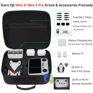 Brillant personnalisé Portable voyage Eva sac à bandoulière pour <span class=keywords><strong>DJI</strong></span> <span class=keywords><strong>Mini</strong></span> <span class=keywords><strong>3</strong></span>/ <span class=keywords><strong>Mini</strong></span> <span class=keywords><strong>3</strong></span> Pro étanche dur Eva étui de transport Drone sac de rangement - Product Image 3