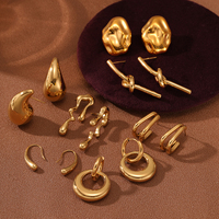 Anting Grosir Yiwu Nimai, Baja Titanium Lapis Emas PVD, Anting Hoop Baja Anti Karat, Tahan Air