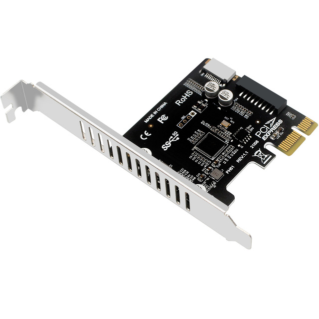 Computer PCIe to USB3 Type-E front TYPE-C19P20P expansion card, self-powered with fuse PH61