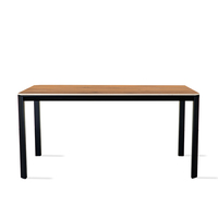 Ensemble de table à manger rectangulaire en bois plaqué et pierre frittée, style moderne classique minimaliste, 4 chaises