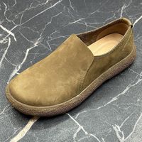 Chaussures Birken pour hommes, chaussures en cuir polyvalentes de style rétro pour le printemps, chaussures à bout large pour hommes, légères, semelles souples, mocassins