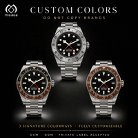 Montre mécanique automatique, boîtier tonneau, aiguilles lumineuses, verre saphir, bracelet en acier chirurgical, montre-bracelet pour homme