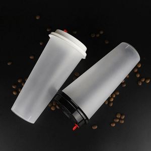 Vasos Desechables al por Mayor con Logotipo Personalizado, Biodegradables, para Té de Burbujas, Jugos, Vasos de Plástico PP Transparente Esmerilado con Tapas - Product Image 6