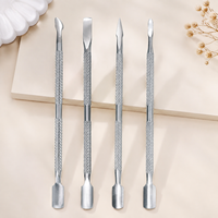 Pousse-cuticules double tête en acier inoxydable, éliminateur de peaux mortes, coupe-ongles, outil de soin des ongles pour la maison, le salon, la manucure et la pédicure