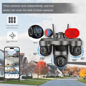 Drahtlose 4G HD Nachtsicht-Solar kamera mit drei Objektiven Smart Home Outdoor WiFi Ball Maschinen monitor Außen kamera Wifi Wireless - Product Image 3