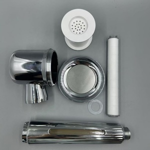 Soffione doccia filtrato con palmare ad alta pressione 9 stadi con addolcitore acqua filtri perline per acqua dura cromo - Product Image 4