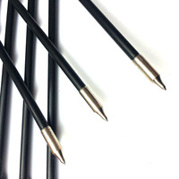 Flèche de 8 mm de bonne qualité pour arc classique et arc à poulies, à tête fixe, avec pointe en acier et plume en plastique, en fibre de verre