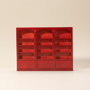 Étagère à livres triple en bois à l'échelle 1:12, style jouet DIY, accessoires de maison de poupée de style européen, modèle JC 00158, 14 ans et plus - Product Image 3