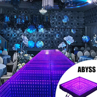 Pista de baile con espejo de vidrio transparente con fuente de luz LED para suministros para fiestas