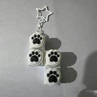 Porte-clés anti-stress en plastique Patte de chat, pendentif étudiant, clavier mécanique transfrontalier, ASMR Fidget Clicker