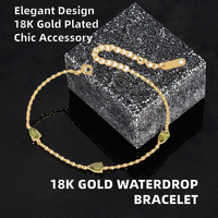 Bracelet en acier inoxydable plaqué or 18 carats avec chaîne en zircon cubique vert, bracelet à breloques tendance, bijoux J&d