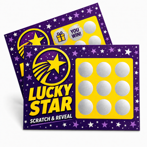 Cartes à gratter personnalisées avec design original, enroulées, pour jeu de gagner, pour restaurants - Product Image 1