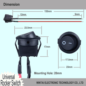 Wintai-Tech 10A/125V 2带电线的开/关摇臂开关Spst Kcd2摇臂开关T85 24v摇臂开关 - Product Image 3