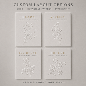 Biglietti da Visita Minimalisti con Motivi Botanici, Formato Alto con Fiori di Ciliegio in Rilievo e <span class=keywords><strong>Tipografia</strong></span> in Lamina d'Oro su Carta Crema - Product Image 4