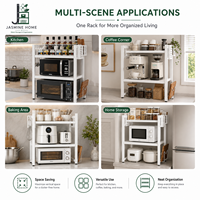 Nouveau design – Étagère en acier au carbone à trois niveaux, support de rangement multifonctionnel pour cuisine, boîte innovante pour four à micro-ondes