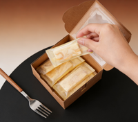 Boîte à gâteau bento personnalisée avec 5 cupcakes, desserts, gâteaux à emporter, boîte d'emballage en carton ondulé avec fenêtre transparente