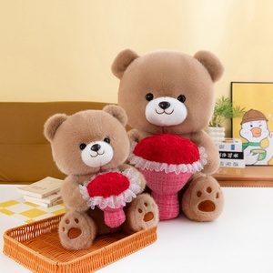 Orsacchiotto di Peluche con Bouquet di Fiori Rossi, Personalizzabile OEM, per Regalo di San Valentino o Compleanno - Product Image 3