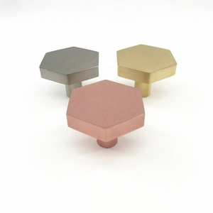 Poignée et bouton Style minimaliste meubles de cuisine aluminium laiton hexagone style armoire tiroir bouton or <span class=keywords><strong>rose</strong></span> - Product Image 1