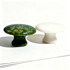 Gua Sha de Jade Natural de Gran Tamaño en Forma de Hongo, Herramienta de Masaje Gua Sha de Jade Personalizada, Tabla de Raspado de Piedra Guasha - Product Image 1