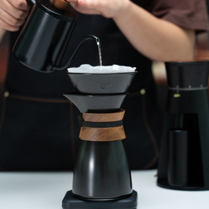 El juego de cafetera portátil de lujo DHPO incluye una olla de cerámica y gotero con funda de madera para regalar - Product Image 2