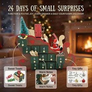 Calendrier de l'Avent Scène de Traîneau, Maison de Bonhomme de Neige 3D, Calendrier de Compte à Rebours de 24 Jours, Décoration de Noël pour la Maison - Product Image 5