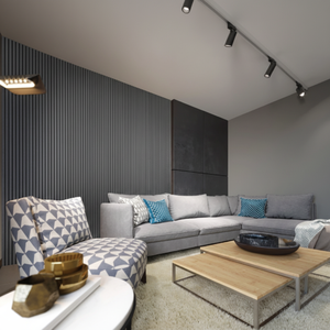 Meubles de décoration murale acoustique en caoutchouc PET Flexible de chêne gris Panneaux de plafond insonorisés incurvés pour finition de placage de salon - Product Image 1