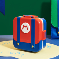 Boîte à lunch mignonne de style sac à dos pour enfants, conteneur alimentaire bento en acier inoxydable 304, 3 compartiments, boîte à lunch scolaire