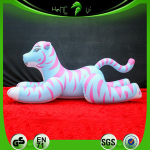 Inflatable màu hồng và màu xanh Tiger Đồ chơi tùy chỉnh Inflatable đi xe phim hoạt hình đáng yêu động vật pooltoy - Product Image 2