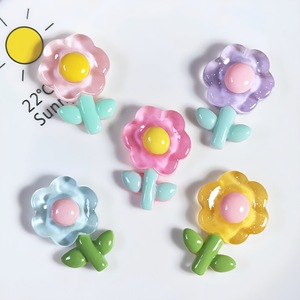 Modern Fresh Cute Transparent Flower Resin Accessories DIY Customized Phone Case Charger Protective Cover