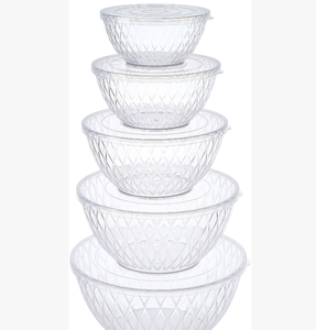 Tazones de Plástico para Ensaladas de Restaurante, Tazones de Plástico Duraderos para Verduras, Tazón Transparente para Frutas, Compre Tazones con Tapa y Embalaje en Caja de Color - Product Image 1