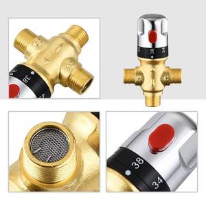 Hoogwaardige 1/<span class=keywords><strong>2</strong></span> inch messing thermostaat mengkraan badkamer zonne-elektrische waterverwarmer douche DN15 mengkraan thermostatisch - Product Image 2