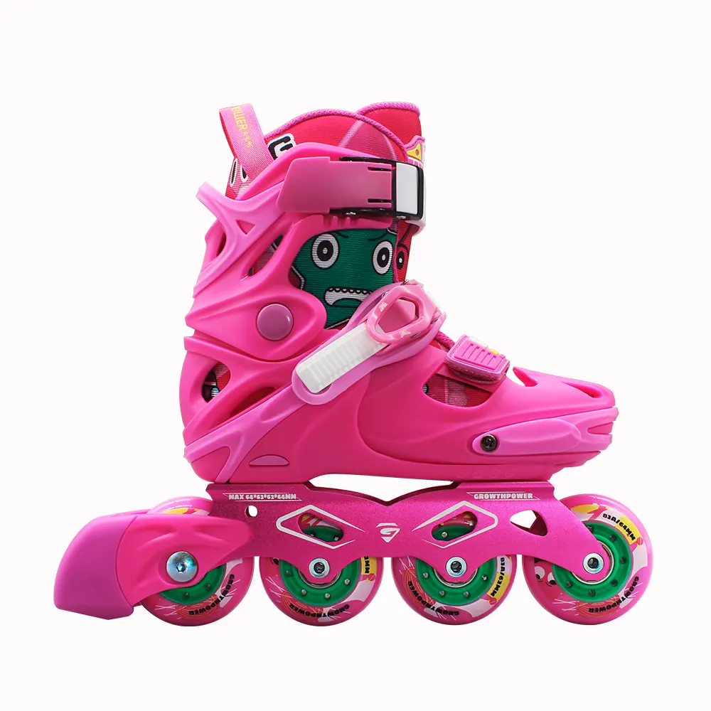 조정 가능한 인라인 스케이트를 핑크 전문 하드 착용 쿼드 스케이트 신발 어린이 초보자