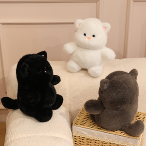 En gros, Jouet en peluche Hakimi, chat blanc dodu et mignon, en coton PP et maille, <span class=keywords><strong>cadeau</strong></span> <span class=keywords><strong>d</strong></span>'<span class=keywords><strong>anniversaire</strong></span> - Product Image 3