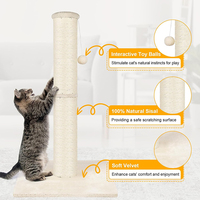 Fabricant personnalisé de haute qualité 100% nature sisal chat griffoir crème unique arbre à chat tour grattoir avec balle jouet
