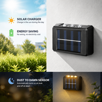 Lampes murales solaires à énergie solaire, étanches, pour l'extérieur, lampe solaire de jardin, maison, porche, capteur crépusculaire, lumière de camping