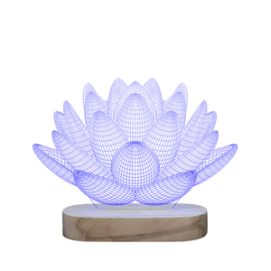 Hot bán hình dạng hình bầu dục bằng gỗ cơ sở dẫn ánh sáng ban đêm sồi gỗ Acrylic 3D đèn đêm nhỏ đèn cho Nhà - Product Image 4