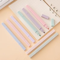 Surligneurs Mini Pastel 12 Couleurs Personnalisables avec Logo pour Enfants, Pointe Biseautée, Emballage Libre, Utilisation Bureau et École