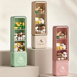 New Portable ABS Plastic Pill Medicine Storage Box One Day <b>3</b> Gird Mini Pill Case Box Easy to Carry for Daily Use or Travel - Product Image 1
