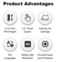 Mini Impresora Portátil ODM con Pantalla Táctil Manual, Impresora Pequeña de Etiquetas para Bolsas de Papel