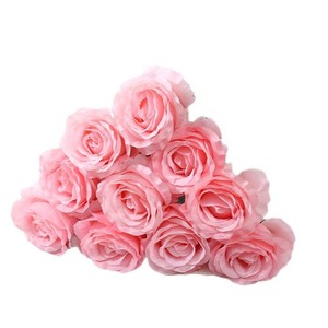 ดอกกุหลาบผ้าไหมสีชมพูจำลองคุณภาพสูงสำหรับตกแต่งงานแต่งงาน ของตกแต่งบ้านและอุปกรณ์ประกอบฉากกลางแจ้ง - Product Image 4