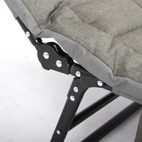 Lit pliant moderne et minimaliste en métal, chaise longue de pause déjeuner réglable, pliable en trois, pour extérieur et bureau