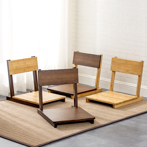 Tatami Chair With Backrest Solid Wood <b>Folding</b> Chair Japanese Style Living Room Chair Bedroom Seat - Product Image 2