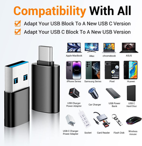 USB to USB C Adapter for Apple Watch Ultra 8 <b>9</b>,iPhone 15 Pro Max 14 13 12,AirPods,S22 S23 S24 A5 <b>Note</b> 30 OTG Adapt USB to USB C - Product Image 5