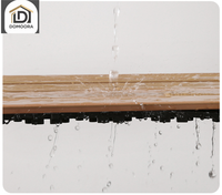 Planche de terrasse en WPC imperméable de style européen moderne, revêtement composite brossé pour terrasse de villa