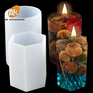 AK sọc trụ cột 3D <span class=keywords><strong>Silicone</strong></span> nến làm khuôn hình học xi lanh hình nhựa Epoxy thủ công Tự làm khuôn mẫu cho nến - Product Image 2