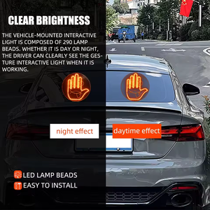 Lámpara de ambiente con gesto de expresión LED divertida, pantalla multifunción, parabrisas trasero de coche, luz ambiental con control remoto - Product Image 5