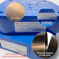 ZOC Acero inoxidable No Rust Gold-Coated Doctor Blade para máquina de impresión offset flexográfica de huecograbado