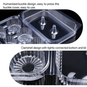 Hộp đựng thức ăn nhựa trong suốt dùng một lần, hộp bánh mì, hộp đựng đồ ăn mang đi, hộp bánh ngọt nhựa trong suốt dạng vỏ sò - Product Image 3